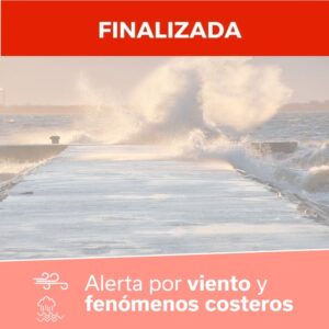 finalizacion alerta por viento y costeros